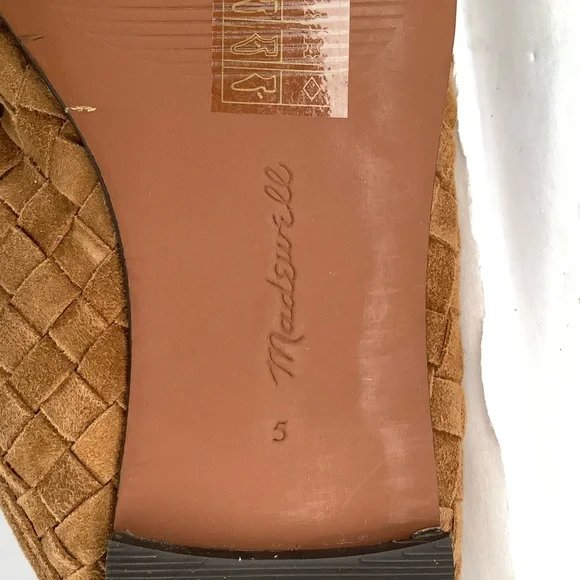 Madewell The Greta Ballet Flat Woven Tan Leather Women’s Mule Flats Sz 5 Boho - Picture 10 of 11